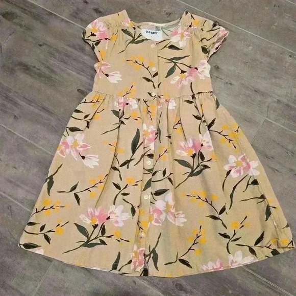Old Navy Toddler Yellow Floral Button Up Dress - Picture 1 of 8